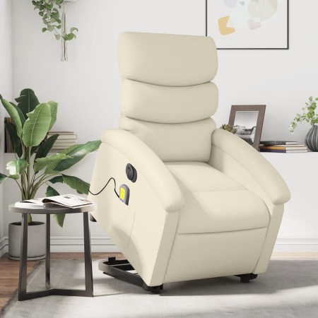 Sillón de masaje elevable eléctrico cuero sintético crema de , Sillones - Ref: Foro24-3204062, Precio: 323,31 €, Descuento: %