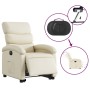 Sillón reclinable elevable eléctrico de cuero sintético crema de , Sillones - Ref: Foro24-3204055, Precio: 318,05 €, Descuent...