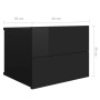 Nightstands 2 units glossy black plywood 40x30x30 cm by vidaXL, Nightstands - Ref: Foro24-801068, Price: 64,99 €, Discount: %