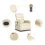 Cream synthetic leather electric reclining massage chair by , Armchairs - Ref: Foro24-3204034, Price: 266,83 €, Discount: %