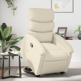 Cream-colored artificial leather lifting recliner by , Armchairs - Ref: Foro24-3204041, Price: 280,50 €, Discount: %