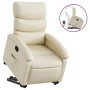 Sillón reclinable elevable cuero artificial color crema de , Sillones - Ref: Foro24-3204041, Precio: 282,74 €, Descuento: %