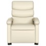 Sillón reclinable elevable cuero artificial color crema de , Sillones - Ref: Foro24-3204041, Precio: 282,74 €, Descuento: %