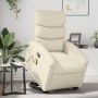 Cream-colored artificial leather foot massage recliner by , Armchairs - Ref: Foro24-3204048, Price: 284,10 €, Discount: %