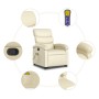 Cream-colored artificial leather foot massage recliner by , Armchairs - Ref: Foro24-3204048, Price: 284,10 €, Discount: %