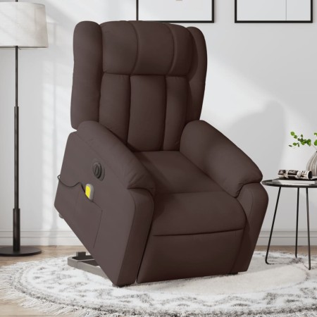 Sillón masaje eléctrico reclinable elevable tela marrón oscuro de , Sillones - Ref: Foro24-3205357, Precio: 381,85 €, Descuen...