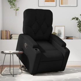 Sillón reclinable elevable cuero artificial negro de , Sillones - Ref: Foro24-3204772, Precio: 284,99 €, Descuento: %