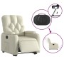 Sillón reclinable elevable eléctrico de cuero sintético crema de , Sillones - Ref: Foro24-3204787, Precio: 378,61 €, Descuent...