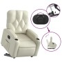 Sillón reclinable elevable eléctrico de cuero sintético crema de , Sillones - Ref: Foro24-3204787, Precio: 378,61 €, Descuent...