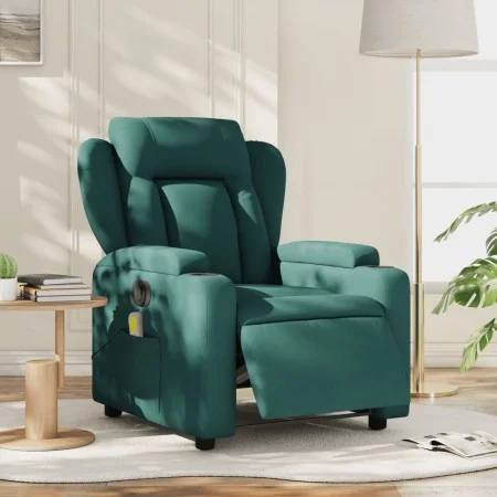Electric massage recliner dark green fabric by , Armchairs - Ref: Foro24-3204476, Price: 298,57 €, Discount: %
