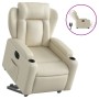 Sillón reclinable elevable eléctrico de cuero sintético crema de , Sillones - Ref: Foro24-3204559, Precio: 329,63 €, Descuent...