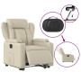 Sillón reclinable elevable eléctrico de cuero sintético crema de , Sillones - Ref: Foro24-3204559, Precio: 329,63 €, Descuent...