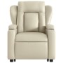 Sillón reclinable elevable eléctrico de cuero sintético crema de , Sillones - Ref: Foro24-3204559, Precio: 329,63 €, Descuent...