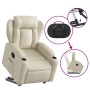 Sillón reclinable elevable eléctrico de cuero sintético crema de , Sillones - Ref: Foro24-3204559, Precio: 329,63 €, Descuent...