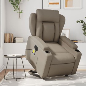 Cappuccino Synthetic Leather Electric Massage Recliner by , Armchairs - Ref: Foro24-3204571, Price: 345,09 €, Discount: %