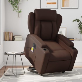 Brown synthetic leather electric lift massage chair by , Armchairs - Ref: Foro24-3204567, Price: 345,99 €, Discount: %