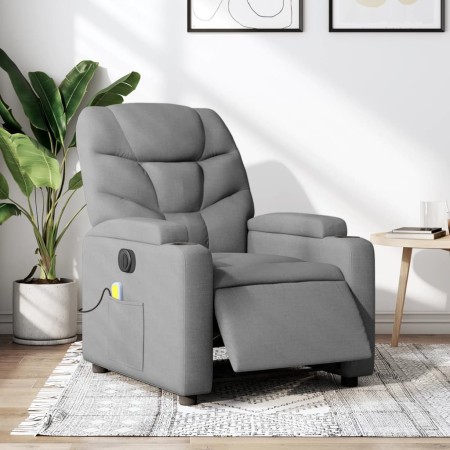 Sillón reclinable de masaje eléctrico tela gris claro de , Sillones - Ref: Foro24-3204584, Precio: 286,12 €, Descuento: %