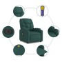 Electric massage recliner dark green fabric by , Armchairs - Ref: Foro24-3204590, Price: 268,98 €, Discount: %