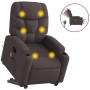 Sillón masaje eléctrico reclinable elevable tela marrón oscuro de , Sillones - Ref: Foro24-3204637, Precio: 393,99 €, Descuen...