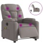 Electric massage recliner taupe gray fabric by , Armchairs - Ref: Foro24-3204592, Price: 275,49 €, Discount: %