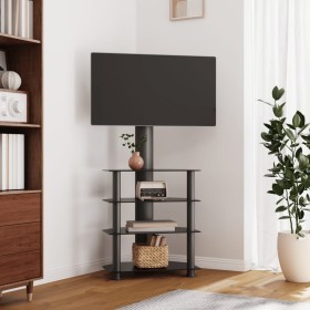 Corner TV cabinet 4 levels for 32-70 inches black by , TV Furniture - Ref: Foro24-358181, Price: 126,41 €, Discount: %