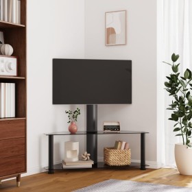 Corner TV cabinet 2 levels for 32-70 inches black by , TV Furniture - Ref: Foro24-358169, Price: 109,99 €, Discount: %