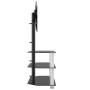 Corner TV cabinet 3 levels for 32-70 inches black silver by , TV Furniture - Ref: Foro24-358176, Price: 108,19 €, Discount: %