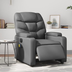 Sillón de masaje reclinable eléctrico cuero sintético gris de , Sillones - Ref: Foro24-3204654, Precio: 280,91 €, Descuento: %