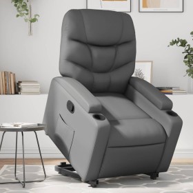 Sillón reclinable elevable cuero artificial gris de , Sillones - Ref: Foro24-3204661, Precio: 275,99 €, Descuento: %