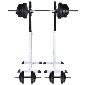 Weight rack with dumbbells and dumbbells 60.5 kg by vidaXL, Weight lifting machines - Ref: Foro24-275349, Price: 221,62 €, Di...