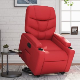 Sillón reclinable elevable cuero artificial rojo de , Sillones - Ref: Foro24-3204663, Precio: 288,16 €, Descuento: %