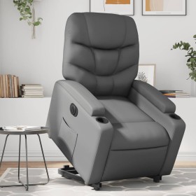 Sillón reclinable elevable eléctrico de cuero sintético gris de , Sillones - Ref: Foro24-3204675, Precio: 315,99 €, Descuento: %