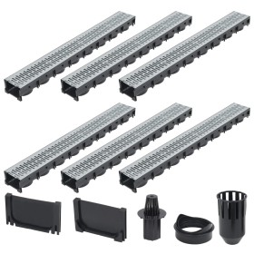 Drainage channels 6 units galvanized steel 6 m by vidaXL, Drains - Ref: Foro24-142879, Price: 135,46 €, Discount: %