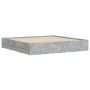 Concrete gray engineered wood bed with drawers 200x200 cm by , Beds and slatted bases - Ref: Foro24-3207248, Price: 212,57 €,...