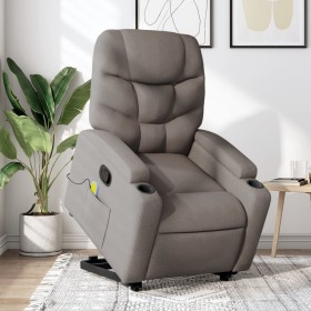 Liftable massage recliner taupe gray fabric by , Armchairs - Ref: Foro24-3204616, Price: 337,99 €, Discount: %