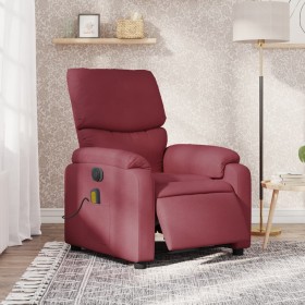 Sillón de masaje reclinable eléctrico tela rojo tinto de , Sillones - Ref: Foro24-3204815, Precio: 266,99 €, Descuento: %