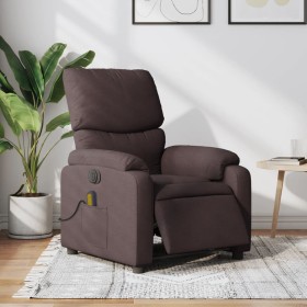 Sillón reclinable de masaje eléctrico tela marrón oscuro de , Sillones - Ref: Foro24-3204817, Precio: 266,99 €, Descuento: %