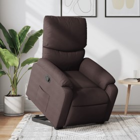 Sillón reclinable elevable tela marrón oscuro de , Sillones - Ref: Foro24-3204829, Precio: 289,99 €, Descuento: %