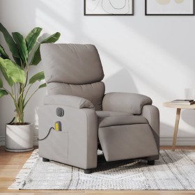 Sillón reclinable de masaje eléctrico tela gris taupe de , Sillones - Ref: Foro24-3204820, Precio: 285,31 €, Descuento: %