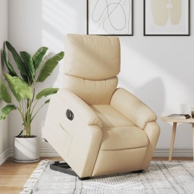 Sillón eléctrico reclinable elevable de tela color crema de , Sillones - Ref: Foro24-3204857, Precio: 298,85 €, Descuento: %