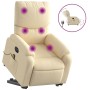 Liftable reclining electric massage chair cream fabric by , Armchairs - Ref: Foro24-3204869, Price: 326,59 €, Discount: %