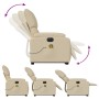 Liftable reclining electric massage chair cream fabric by , Armchairs - Ref: Foro24-3204869, Price: 326,59 €, Discount: %