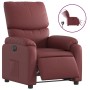 Sillón reclinable eléctrico de cuero sintético rojo tinto de , Sillones - Ref: Foro24-3204876, Precio: 252,01 €, Descuento: %