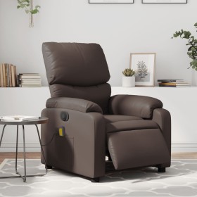 Brown synthetic leather electric reclining massage chair by , Armchairs - Ref: Foro24-3204881, Price: 280,61 €, Discount: %