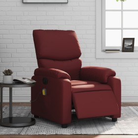 Sillón masaje reclinable eléctrico cuero sintético rojo tinto de , Sillones - Ref: Foro24-3204883, Precio: 264,99 €, Descuent...