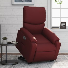 Sillón elevable eléctrico cuero artificial rojo tinto de , Sillones - Ref: Foro24-3204904, Precio: 351,99 €, Descuento: %