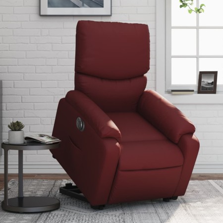 Sillón elevable eléctrico cuero artificial rojo tinto de , Sillones - Ref: Foro24-3204904, Precio: 312,74 €, Descuento: %