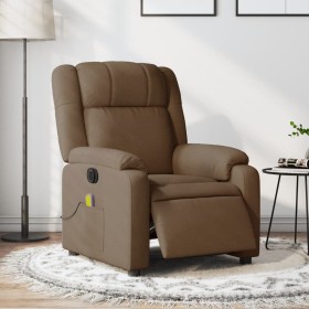 Electric massage recliner brown fabric by , Armchairs - Ref: Foro24-3205194, Price: 276,84 €, Discount: %