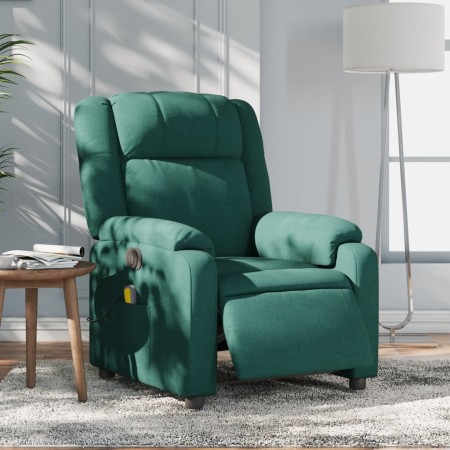 Electric massage recliner dark green fabric by , Armchairs - Ref: Foro24-3205196, Price: 277,17 €, Discount: %