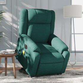 Electric massage chair with adjustable recliner, dark green fabric by , Armchairs - Ref: Foro24-3205244, Price: 336,49 €, Dis...